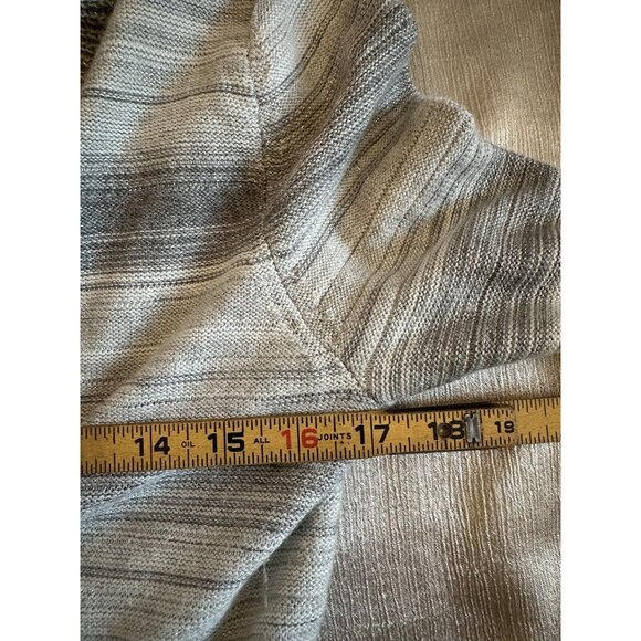 GORGEOUS WHBM Silver Gray Striated Metallic Waterfall Cardigan Sweater Small - Picture 11 of 13